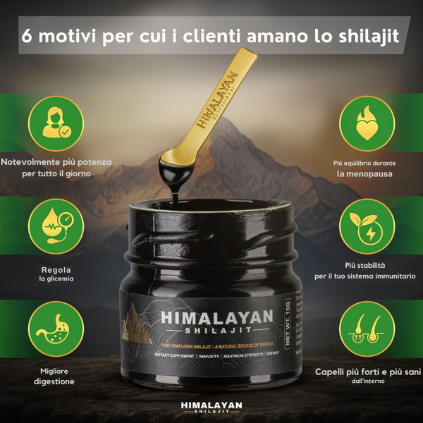 Shilajit dell'Himalaya naturale al 100% e cucchiaio in omaggio