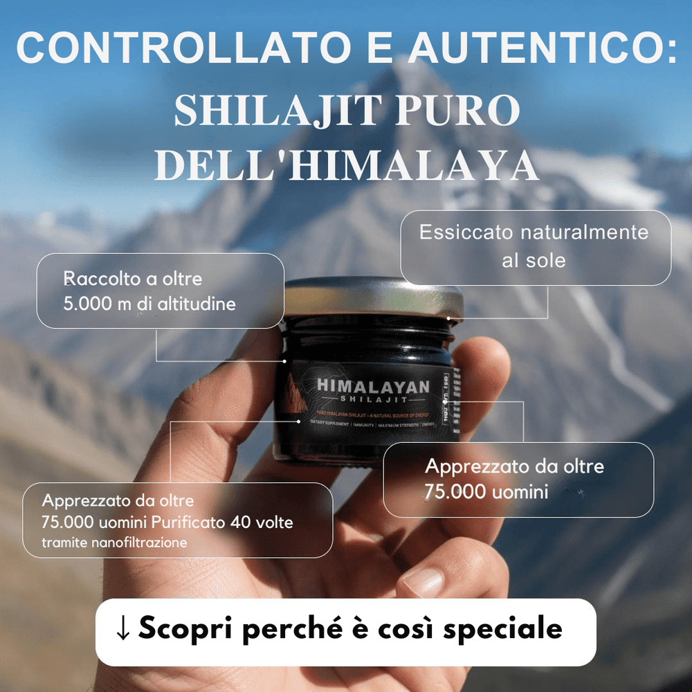 Shilajit dell'Himalaya naturale al 100% e cucchiaio in omaggio - Himalayan Life IT
