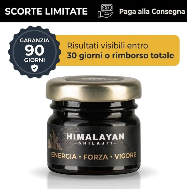 Shilajit dell'Himalaya puro al 100% — testato Eurofins, cucchiaio dosatore incluso