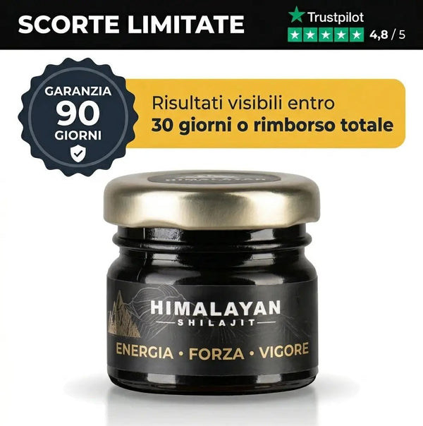 Shilajit dell'Himalaya puro al 100% — testato Eurofins, cucchiaio dosatore incluso